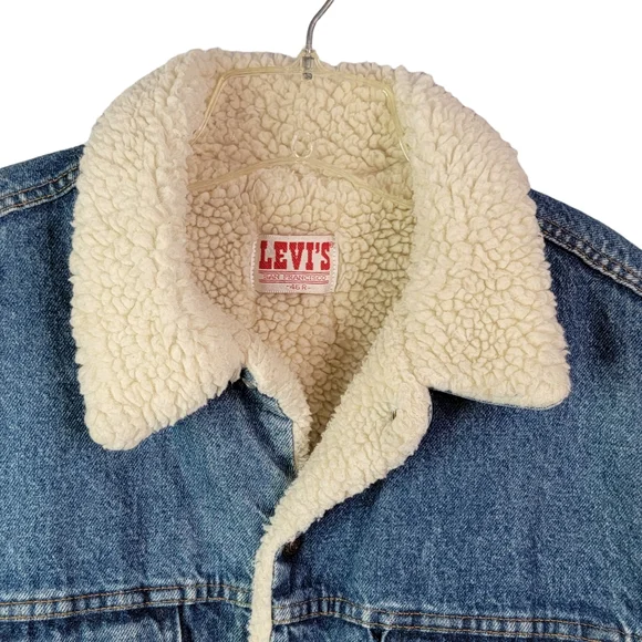 Levi's Type 3 Trucker Vintage USA Heavy Sherpa Lined Jean Jacket Coat 46R